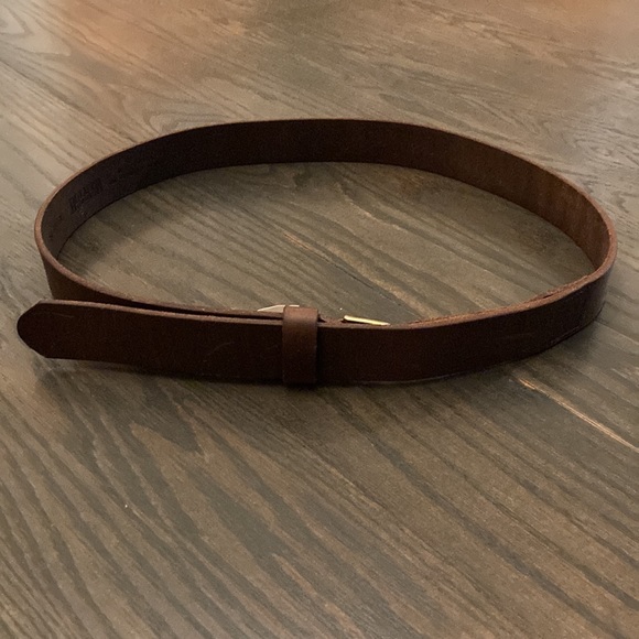 Duluth Trading Women Small Made in USA Lifetime Leather Brown Brass Belt - Picture 3 of 5